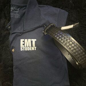 EMT student shirt and belt